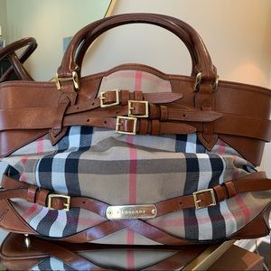 Burberry Two Handle Classic Check Bag: Price Firm